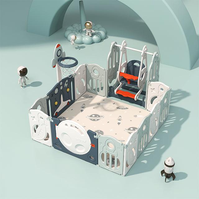 A playpen with toys is like your baby’s dream castle