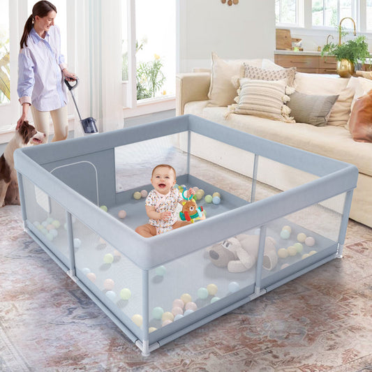 Safe mesh baby playpen with carry bag and four suction cups