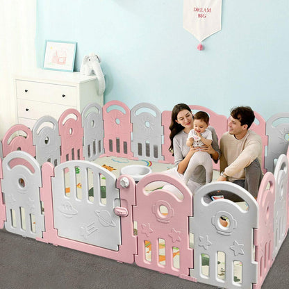 20-Panel Playpen with Music Box and Basketball Hoop