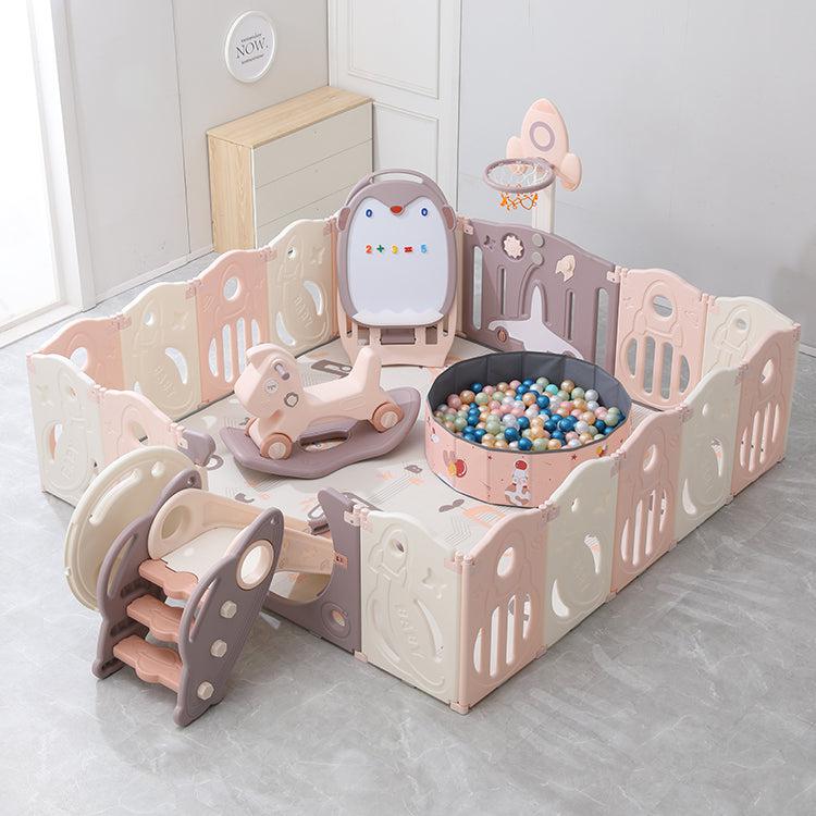 Foldable Baby Play pen with Toys Kit Toddler Game Fence