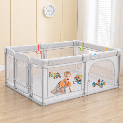 Baby playpen for babies and toddlers with breathable mesh