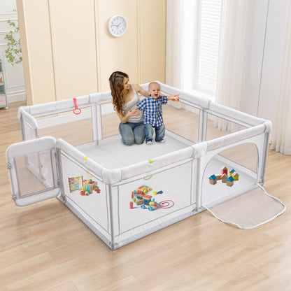 Baby playpen for babies and toddlers with breathable mesh