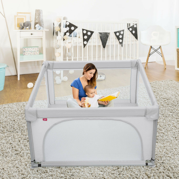 47 x 47 inch baby playpen with 50 sea balls for toddlers