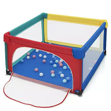 Large safe baby playpen with 50 balls for toddlers