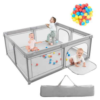 73 x 61 inch baby playpen with 50 ocean balls and non-slip suction cups