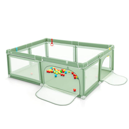 81 x 59 inch portable baby playpen with sea balls and handles