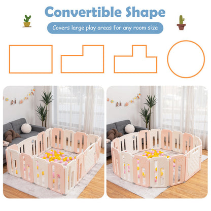 16 Panels Baby Safety Playpen with Drawing Board