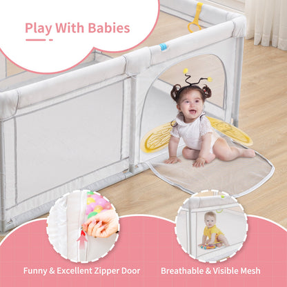 Baby playpen for babies and toddlers with breathable mesh