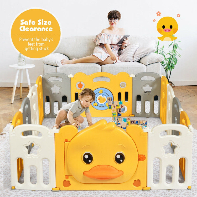 14-Panel Foldable Baby playpen with Sound