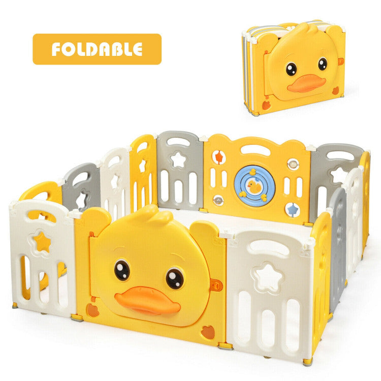 14-Panel Foldable Baby playpen with Sound