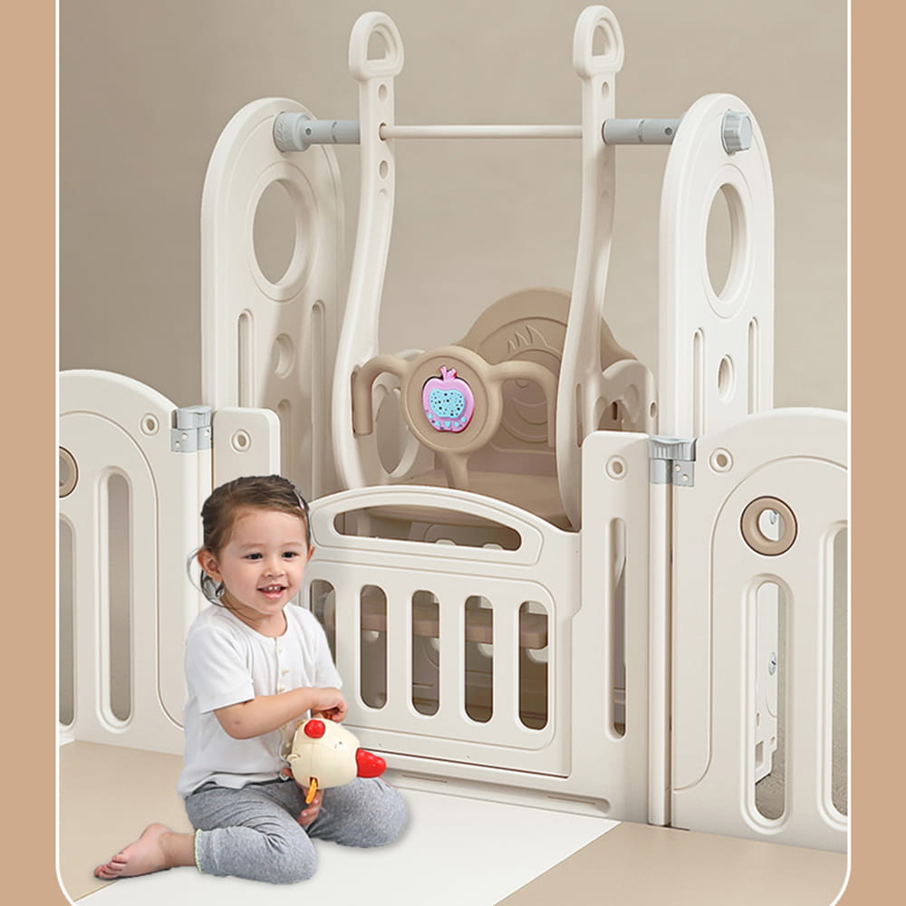 Foldable Baby Fence with House Baby Playpen and Matching Toys