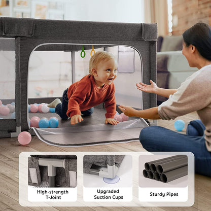 Sturdy and safe baby playpen crash-resistant BPA-free breathable mesh