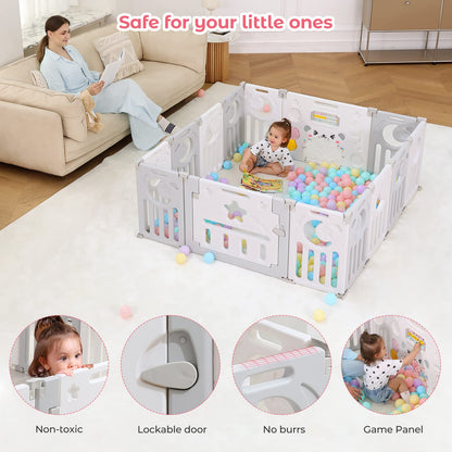 Foldable Playpen for Infants and Toddlers 25 Square Feet Playpen