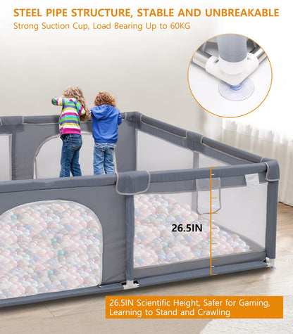 Baby Playpen with Cushion Large Baby Fence for Toddlers